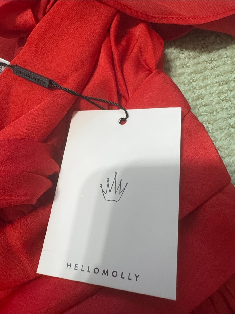 Hello Molly Red One-Shoulder Ruffle Midi Dress - Picture 7 of 7